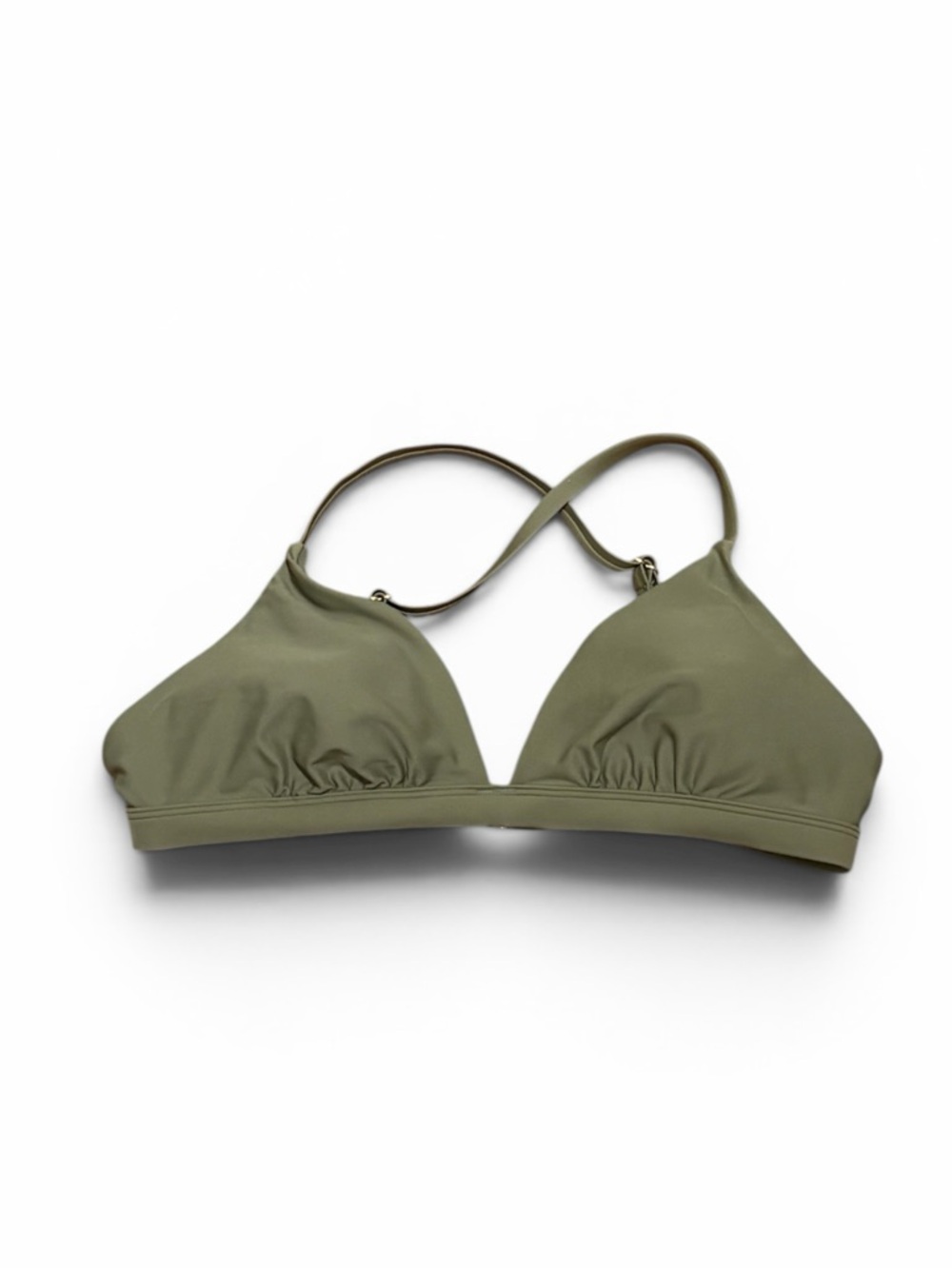 Shade &‎ Shore Olive Triangle Bikini Top, Size M (8-10), NWOT
